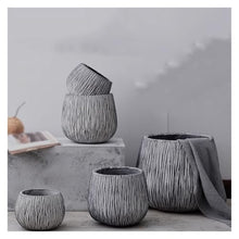 WOAITIANTIAN Flower Pots Plant Pots Stone Pattern Cement Simple Round Flower Living Room Decoration Planters(X-Large)