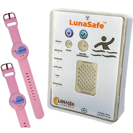 LunaSafe Child Immersion Pool/Water Alarm Kit with 2 Pink Transmitters