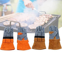 KMHJFXX Outdoor Camping Flame-Retardant Insulated Cowhide Barbecue Protective Gloves BBQ Tool Gloves Accessories(E)
