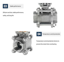 JJAMBTEQ 2-1/2" Pneumatic Ball Valve Stainless Steel Female Thread Double Acting Three Piece Pneumatic Cut-Off Ball valves
