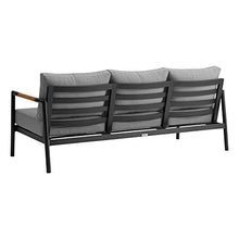 Armen Living Royal Modern Outdoor Patio Conversation Set 4 Piece Black