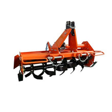Chery Industrial 3 Point Rotary Tiller Attachment Fits Cat 1 Tractors Single Speed PTO Driven Cultivator 540 RPM Gearbox (Orange + Carbon Steel+49‘’)