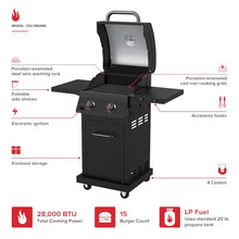 Nexgrill Deluxe 2 Burner Gas Grill, Foldable Shelves with Warming Rack