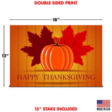 Yard Sign Happy Thanksgiving Turkey Day Lawn Decoration 18" x 12