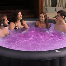 M Spa Urban Series Aurora Round Inflatable Outdoor Spa with LED Lights Black