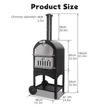 NEONMAN Outdoor Pizza Oven pizza oven outdoor outdoor pizza outdoor ovens 2-Layer Pizza Oven Wood Fired outdoor oven with 2 Removable Wheels Built-in Thermometer Peel, Cover & Cooking Grids