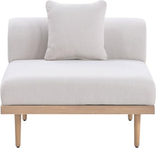 Meridian Furniture 55036Beige-Armless Laguna Collection Modern | Contemporary Outdoor Patio Armless Modular Chair, Teak Finish Aluminum, Waterproof Olefin Fabric, 35.5" W x 35.5" D x 28.5" H, Beige