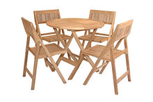 Anderson Teak Windsor Round Bistro Set - Folding Table & Chairs 5-Piece