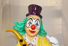 NIFAO Large Colorful Clown Statue Playing Saxophone, 20" L x 15" W x 36" H