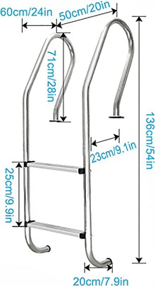 LYSSJBH Pool Hand Rail Handrail Stainless Steel Swimming Pool Rail Pool Railing Swimming Pool Escalator with Non-Slip Swimming Pool Ladder Pedal for Pools Hotels Water Parks