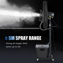 CUTPOIY Industrial Pedestal Misting Fan with 43L Tank, Oscillating Cooling Fan, 3 Speed Settings, Heavy Duty Outdoor Mister Fan for Patio and Workshop, 80CM