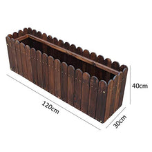 Flower Stand Solid Wood Carbonization,Plant Box Anti-Corrosion,Plant Container Box Large Capacity Rectangle,Garden Courtyard Balcony Display Stand