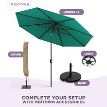 Midtown Umbrellas Lean - 8 Ft Patio Umbrella, Canvas Teal Canopy