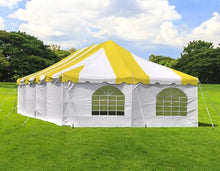 Party Tents Direct 20' x 40' Weekender Pole Canopy, Yellow Top & Sidewalls