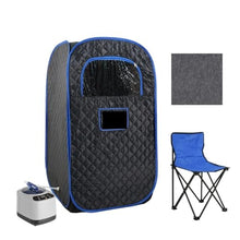 POGHDBXA Sauna Accessories, Portable Steamer Sauna Tent Foldable One Person Full Body Spa for Detox Therapy Without(Blue)