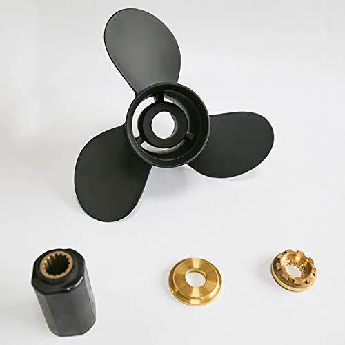 FLISH Aluminum 3-Blade Propeller for Mercury Outboard 90CT-400HP Black