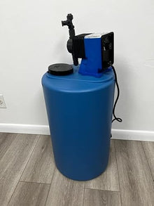 Injection System for Rust Prevention or Chlorine Injection 15 Gallon Grey Tank - 115V Pump (4015G + LC04SA-VVC1-XXX)