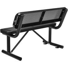 Global Industrial 4'L Heavy Duty Outdoor Steel Picnic Bench with Backrest