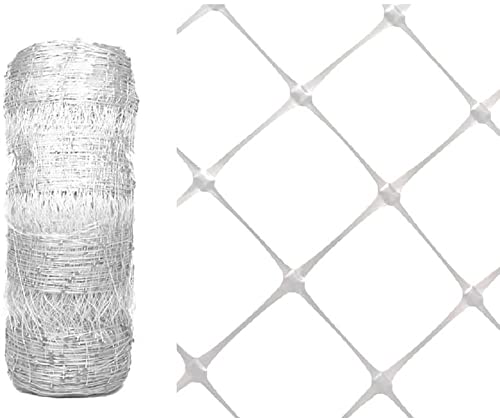 DL Wholesale VineLine Trellis Netting Garden Plant Plastic Trellis Net Roll for Climbing Plants Grow Support Fruits Vegetables, White, 4 ft x 3300'