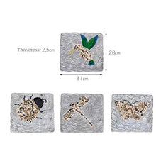 Etlegor Garden Stepping Stone, Square Step Gardening Stones with Pebble, Rustic Style Decorative Paver for Lawns, Backyards, Pond Borders, Pathways(4 Pieces)