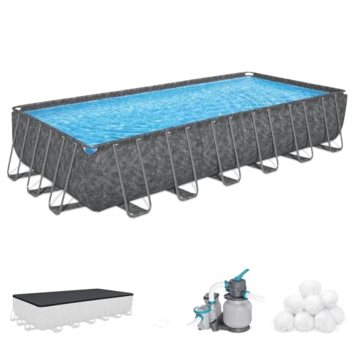 24' x 12' x 52" Rectangular Above Ground Frame Swimming Pool Set w/Pump
