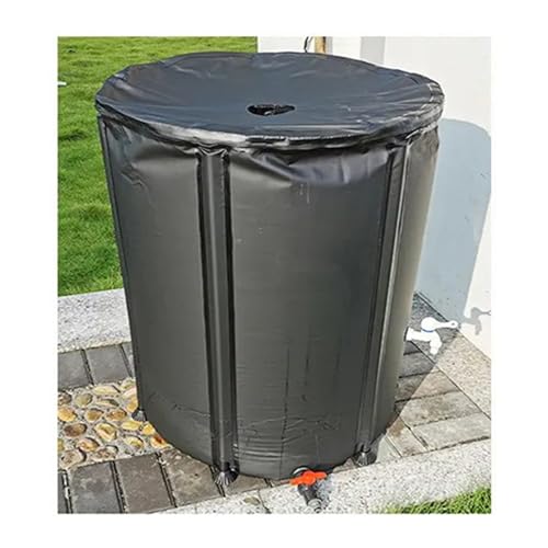 GPDJHRTI Rainwater Barrels, Foldable and Storable, Large Water Storage Capacity, Tough Fabric(Black,1000L)
