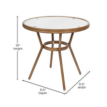 Flash Furniture Lourdes Indoor/Outdoor Commercial Bistro Set - Tempered Glass Top Table with 4 Chairs - White & Gray Rattan/Natural Frame
