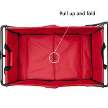 Outdoor Folding Wagon Outdoor Garden Utility Trolley Heavy Duty Folding Wagon Cart with Storage Basket Load-Bearing 80kg 176lbs(Style 3)