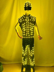 Earthradius LED Robot Costume Luminous Stage Dress Medium Black