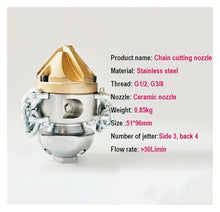 Rotating Sewer Nozzle, High Pressure Pipeline Dredging Cleaning Diamond Nozzles Rope & Chain Sling(1I2 Female 50LPM)