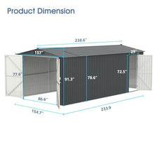 20x13 FT Outdoor Storage Shed, Metal Garden Shed, Backyard Utility Tool House Building with 2 Doors and 4 Vents for Car, Truck, Bike, Garbage Can, Tool, Lawnmower (13 X 20 FT)