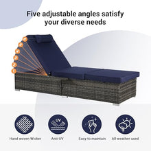 Durable Patio Furniture Set, Foldable Patio Bar Set w/ Sillas Para Balcon, High-Density Wicker Sillas Para Patio Exterior, 600 lbs Capacity, Ergonomic Wave Design, No Assembly Needed (Dark Blue)