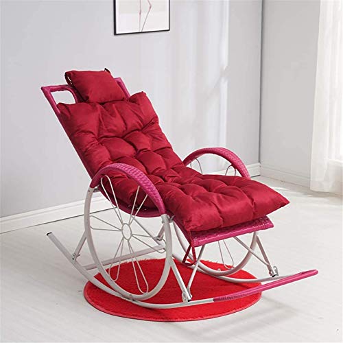 Lightweight Rocking Chair Recliner Home Rocking Chair Adult Leisure Chair Old Chair Lazy Leisure Balcony Siesta Chair Wicker Zero Gravity Rocker Outdoor Patio Garden Recliner Seat (Size : B)