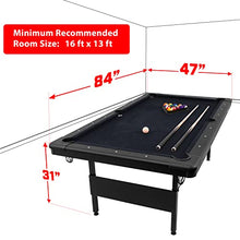 GoSports 7 ft Billiards Table - Portable Pool Table - BLACK