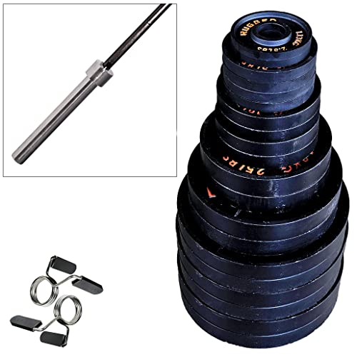 Rugged Strength & Fitness Olympic Weight Plate Set Black