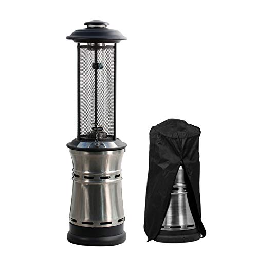 AIZYR Stainless Steel Outdoor Garden Patio Heater Propane Gas Heater Warmer Glass Tube with Rain Cover for Camp BBQ Parties(12KW),D
