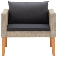 RJPLMFV 5 Piece Patio Lounge Set with Cushions Poly Rattan Beige