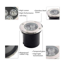 QICBYING 6PCS Landscape Lights - Outdoor Buried Lights, AC85-265V IP66 Waterproof Recessed LED Spotlight, Round Ground LED Spotlight, for Villas Stair Step Lawn Lighting(Green,36W)