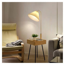 LUYOUBOZHU Floor Lamp Space-Saving Floor Lamp with Side Table & Drawer for Bedroom/Living Room(Black)