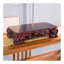 LUYOUBOZHU Vase Stand Root Carving Wood Pedestal Ornament, Rectangular Home Vase Teapot Display Holder(Large)