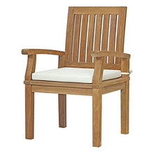 Modern Contemporary Outdoor Patio Balcony Side Dining Chair and Table Set, Wood, White Natural