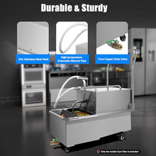 QUEWATSA 55L Mobile Fryer Filter 550W Stainless Steel Oil Filtration System Silver
