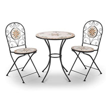 DUYHBAWRS Indoor/Outdoor 3-Piece Bistro Set Folding Table and Chairs Patio Seating