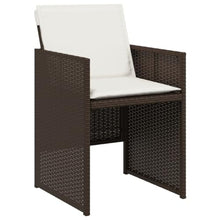 LKJVFCPW 17 Piece Patio Dining Set, Outdoor Garden Rattan Table with 12 Chairs and 4 Stools, Space Saving Cube Furniture for Backyard, Brown