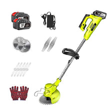 Cordless Lawn Mower, 48V/21000mA Battery Rechargeable Weeder Adjustable Telescopic Pole 3 Blades Walk-Behind Lawn Mower Garden Lawn Mowing Tool