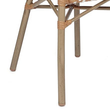 Merrick Lane Celia Indoor/Outdoor Bistro Stack Chair Set of Four Natural & White Rattan Light Natural Frame