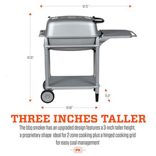 PK Grills PK300-SCX Portable Charcoal Grill and Smoker, Aluminum Outdoor BBQ Grill, Portable Grill for Camping, Backyard Grilling, Park, Tailgating, Silver