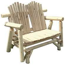 Furniture Barn USA Outdoor White Cedar Log Adirondack Loveseat Glider White Cedar