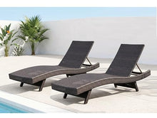 Seeheool Luxury Comfort Outdoor Chaise Lounger Set of 2 Premium Adjustable Espresso Resin Wicker Patio Furniture Sunbathing Poolside Seating