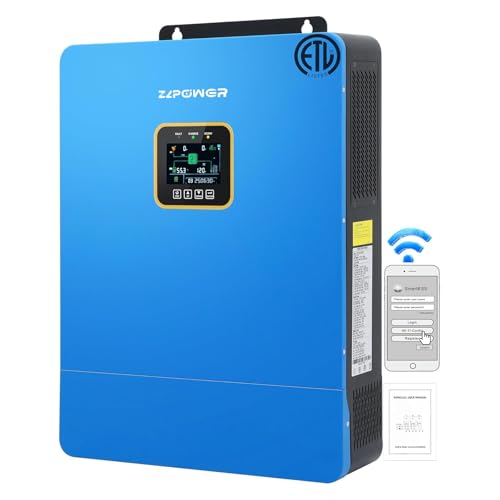ZLPOWE 48V Hybrid Solar Inverter 10KW with Dual MPPT Controller AC Input/Output 120V/240V Single Phase/Phase Split Pure Sine Wave Max 200A Charger Off Grid/Hybrid Parallel Ready WiFi Optional UL1741